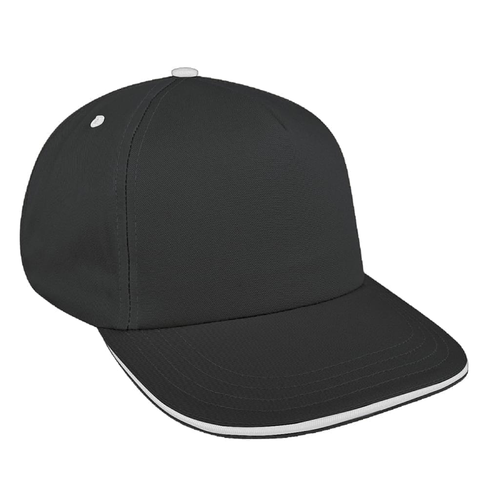Dark Gray-White Brushed Leather Skate Hat