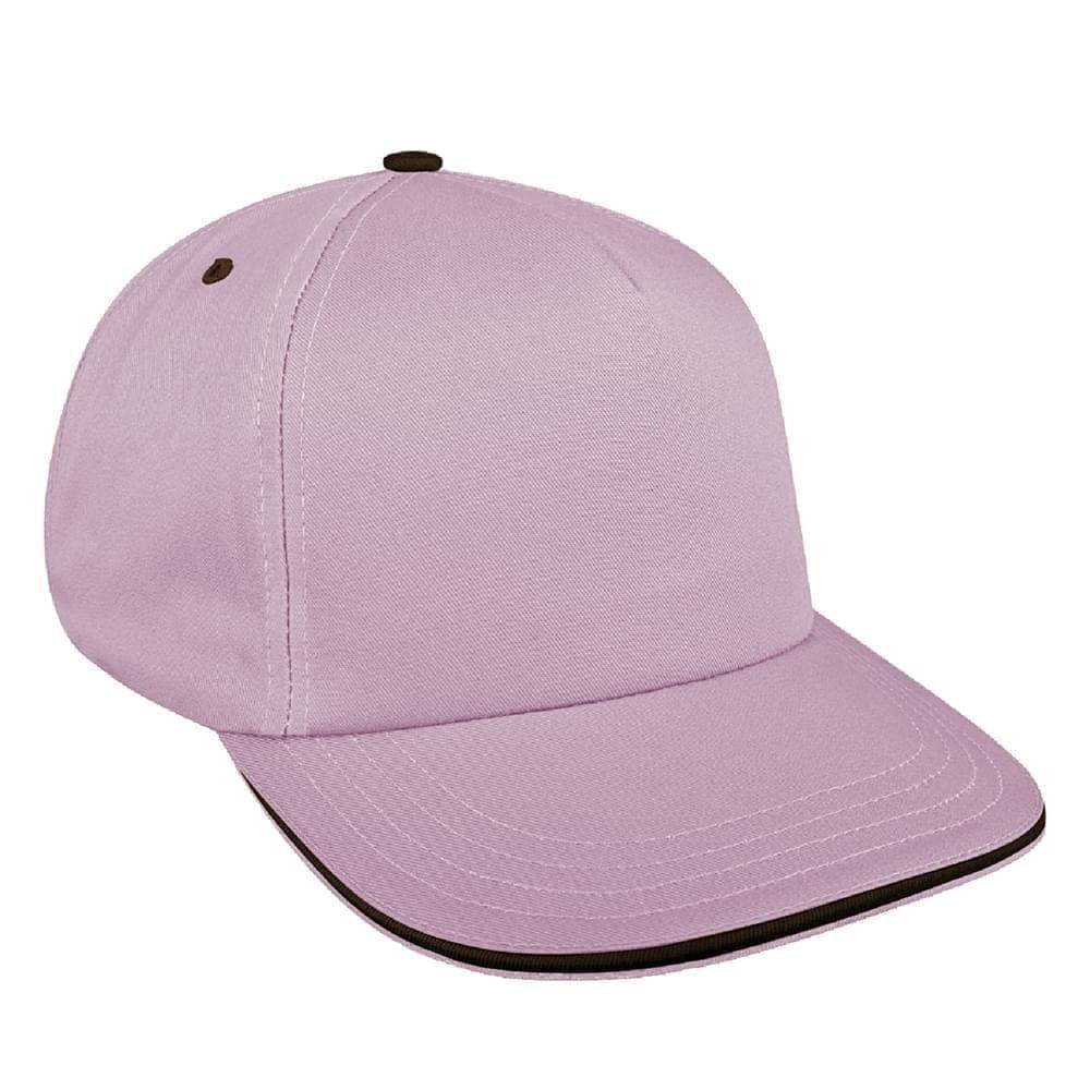 Pink-Black Brushed Self Strap Skate Hat