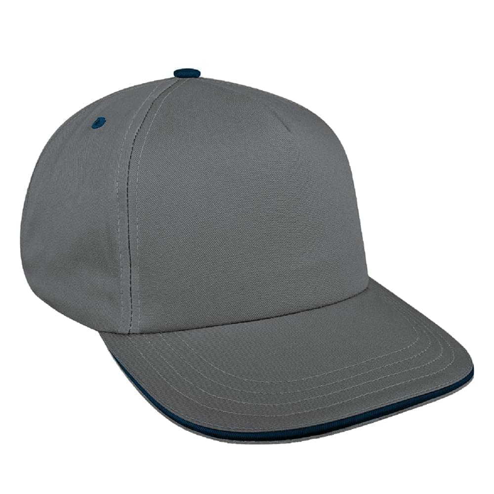 Light Gray-Red Brushed Leather Skate Hat