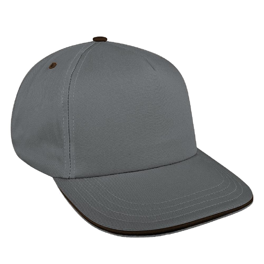 Light Gray-Black Brushed Leather Skate Hat