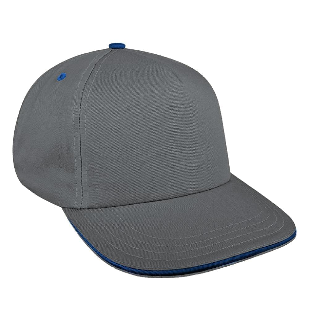 Light Gray-Navy Brushed Leather Skate Hat