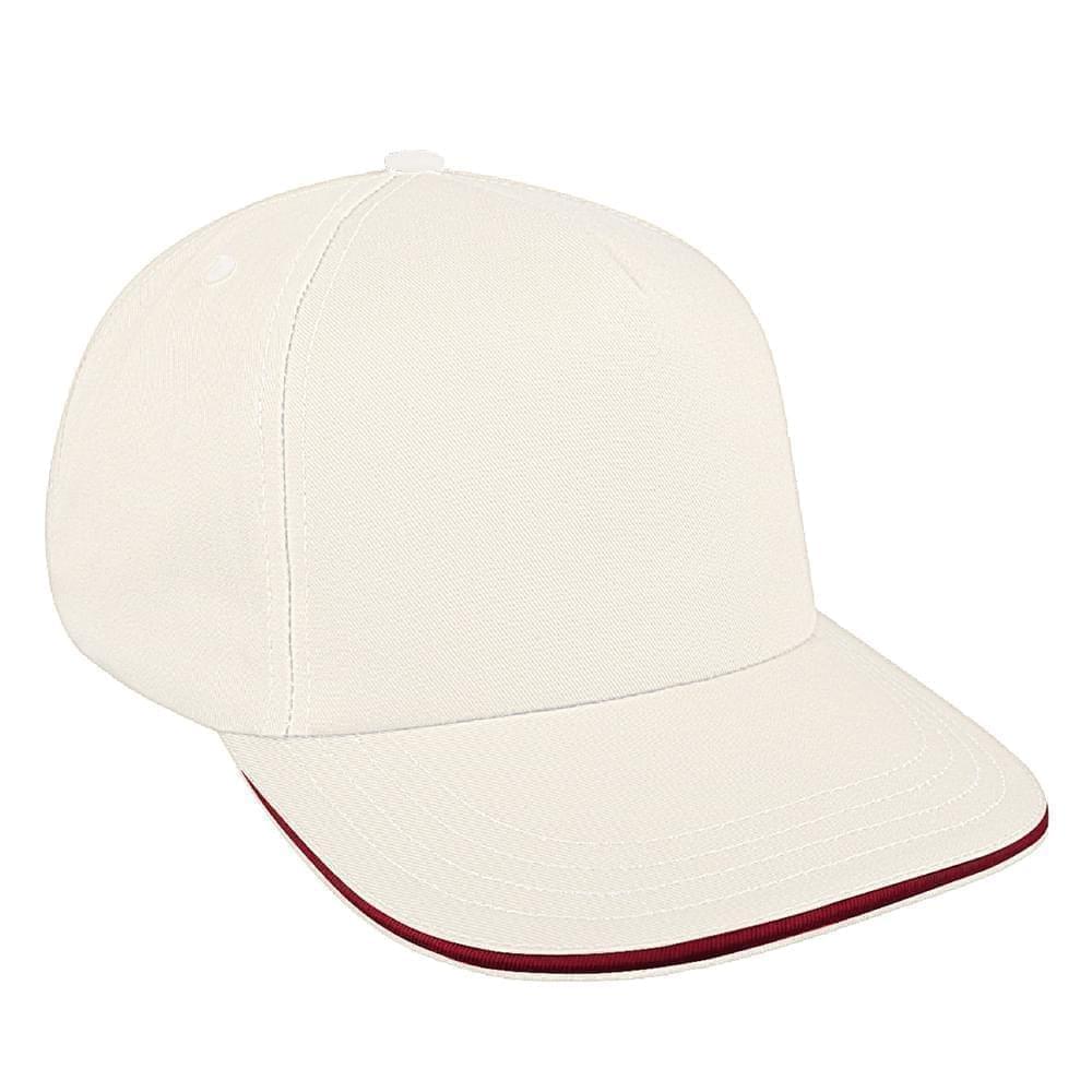 White-Red Ripstop Leather Skate Hat