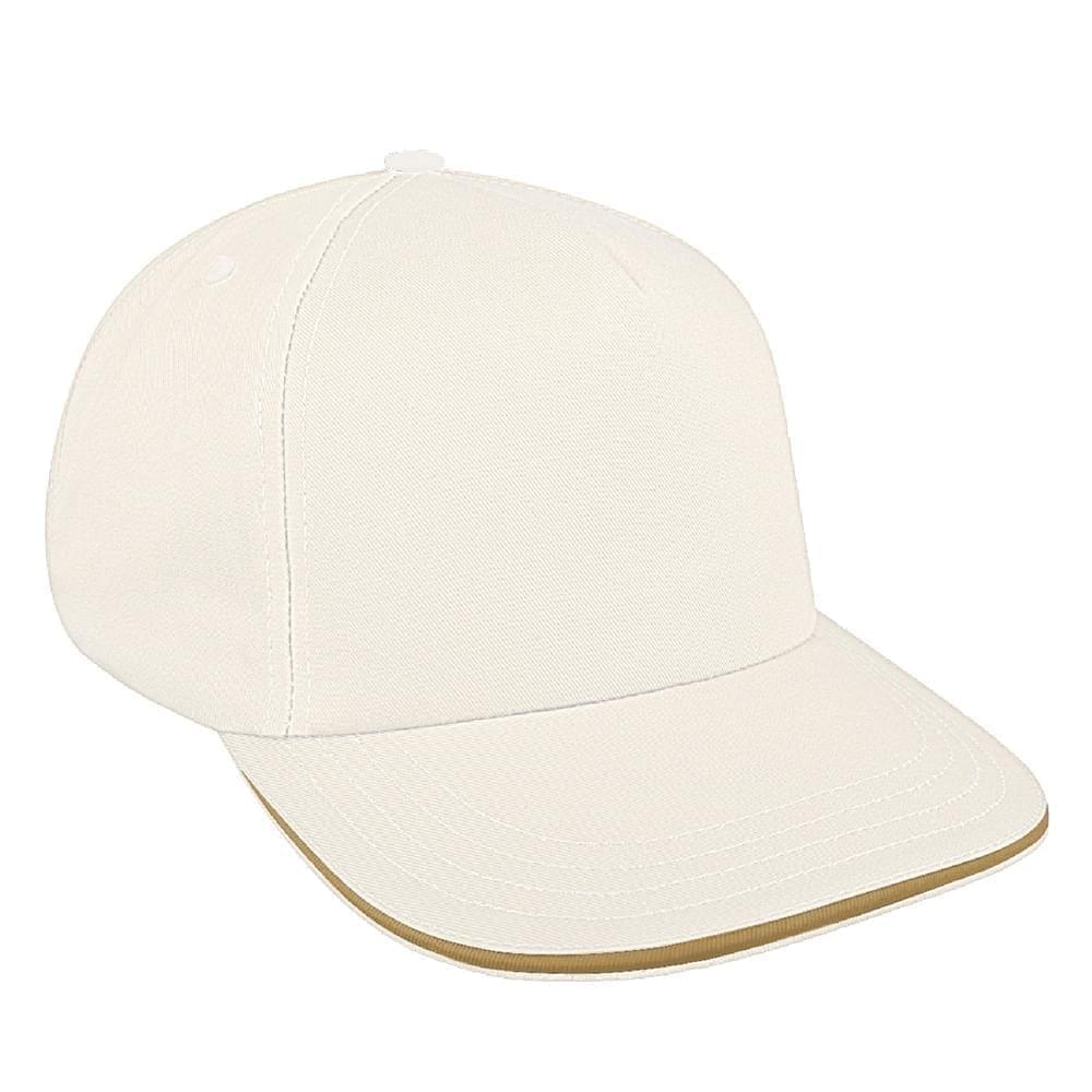 White-Khaki Ripstop Leather Skate Hat