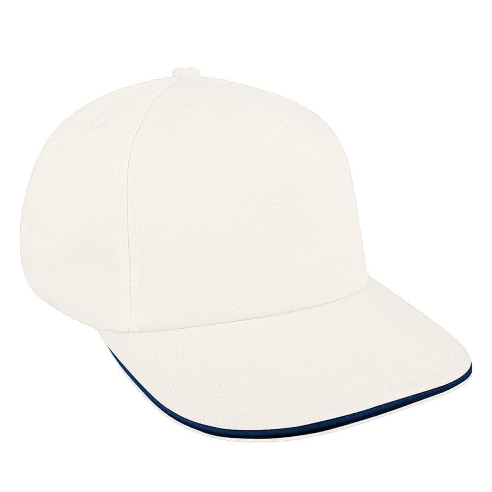White-Navy Ripstop Leather Skate Hat
