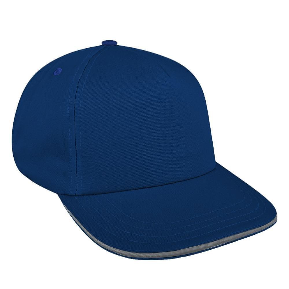 Navy-Light Gray Ripstop Leather Skate Hat
