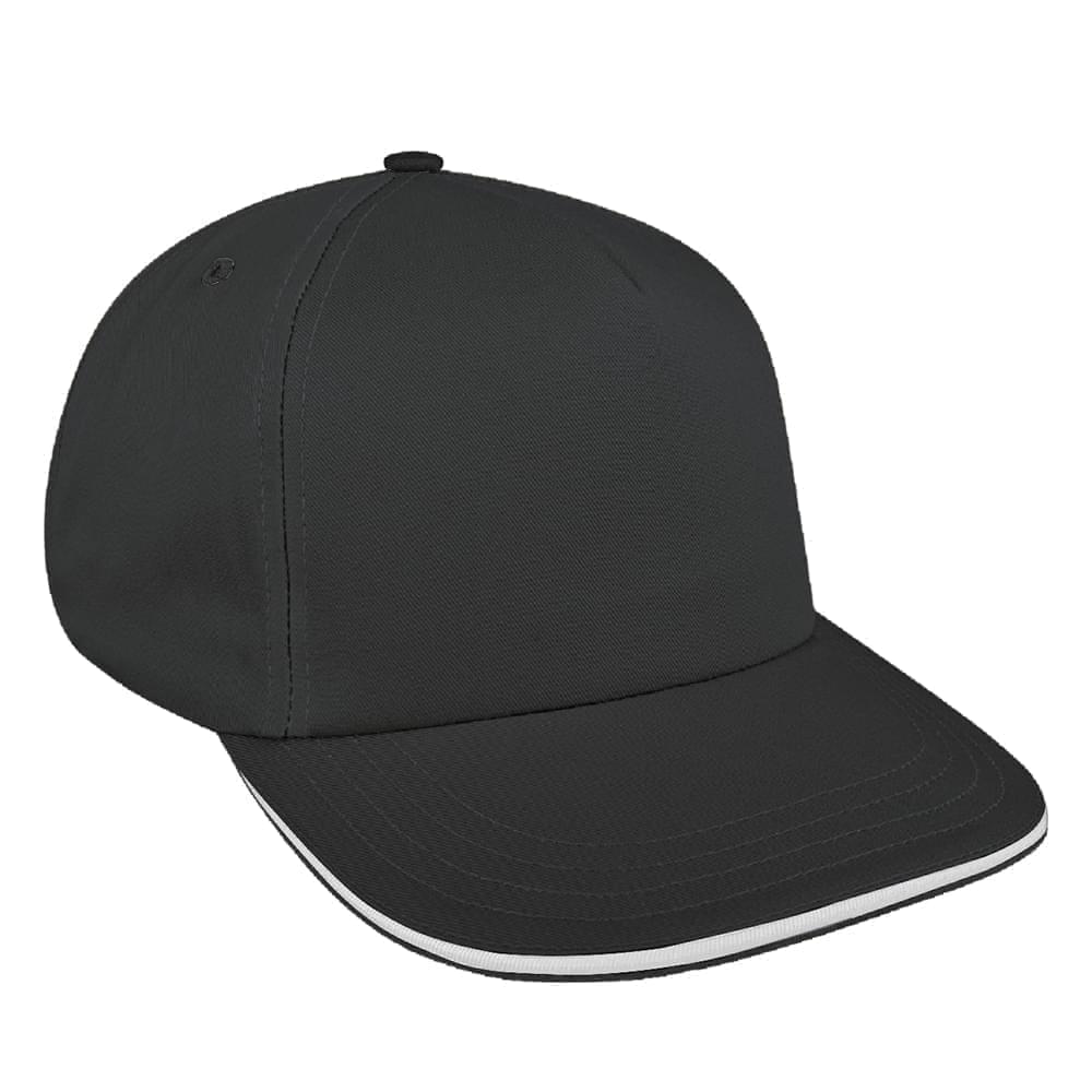 Dark Gray-White Ripstop Leather Skate Hat