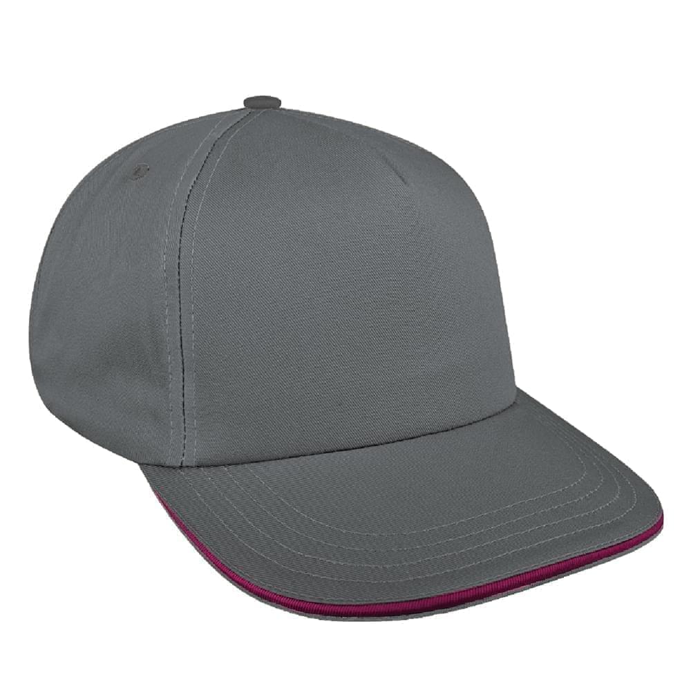 Light Gray-Burgundy Wool Snapback Skate Hat