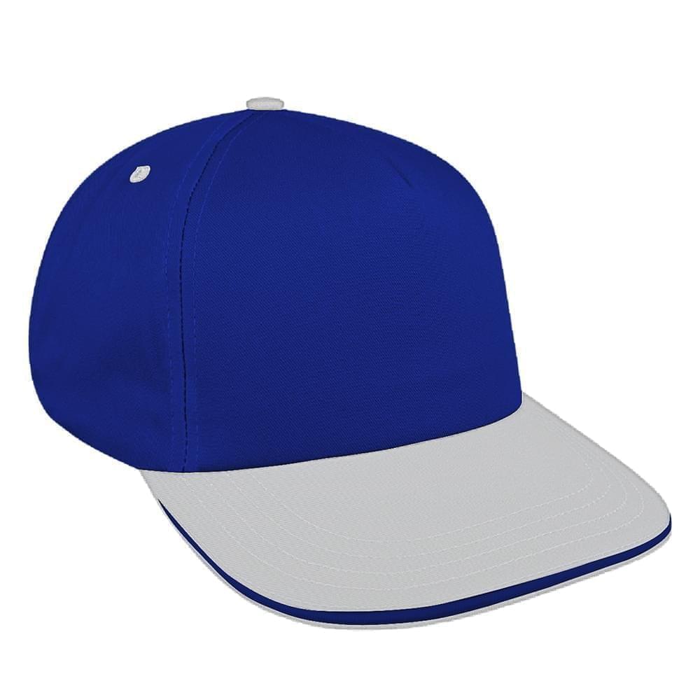 Royal Blue-White Brushed Leather Skate Hat