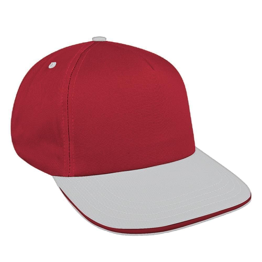 Red-White Brushed Self Strap Skate Hat