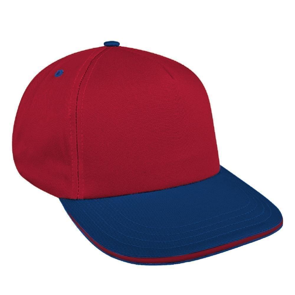 Red-Navy Brushed Snapback Skate Hat