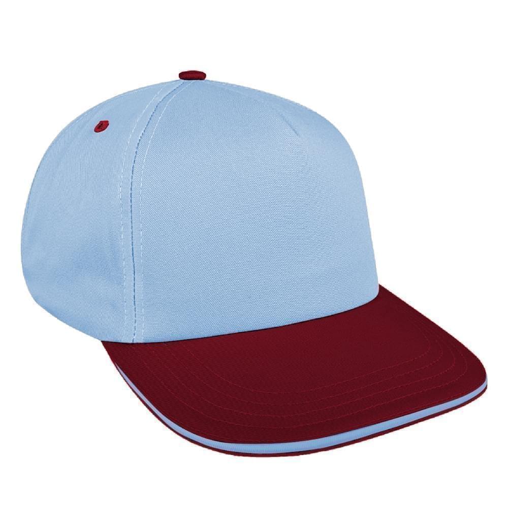 Light Blue-Red Brushed Self Strap Skate Hat