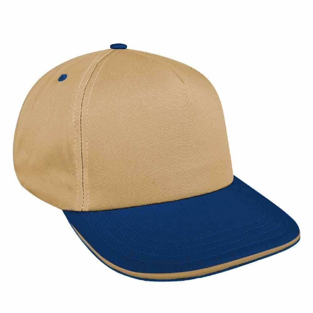 Khaki-Navy Brushed Leather Skate Hat