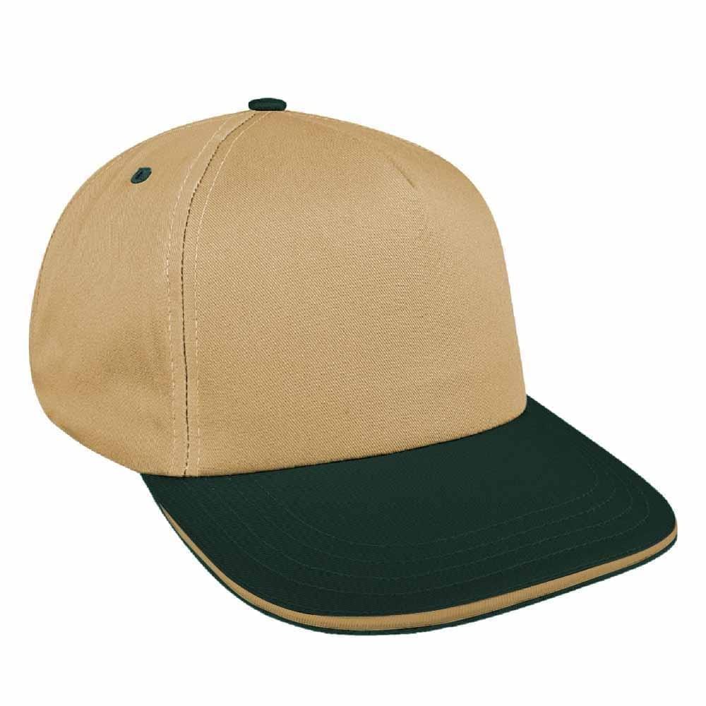 Khaki-Hunter Green Brushed Snapback Skate Hat