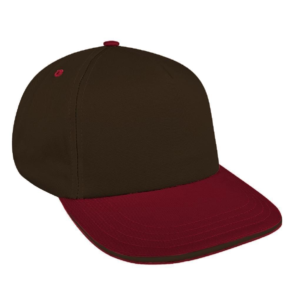 Black-Red Brushed Leather Skate Hat