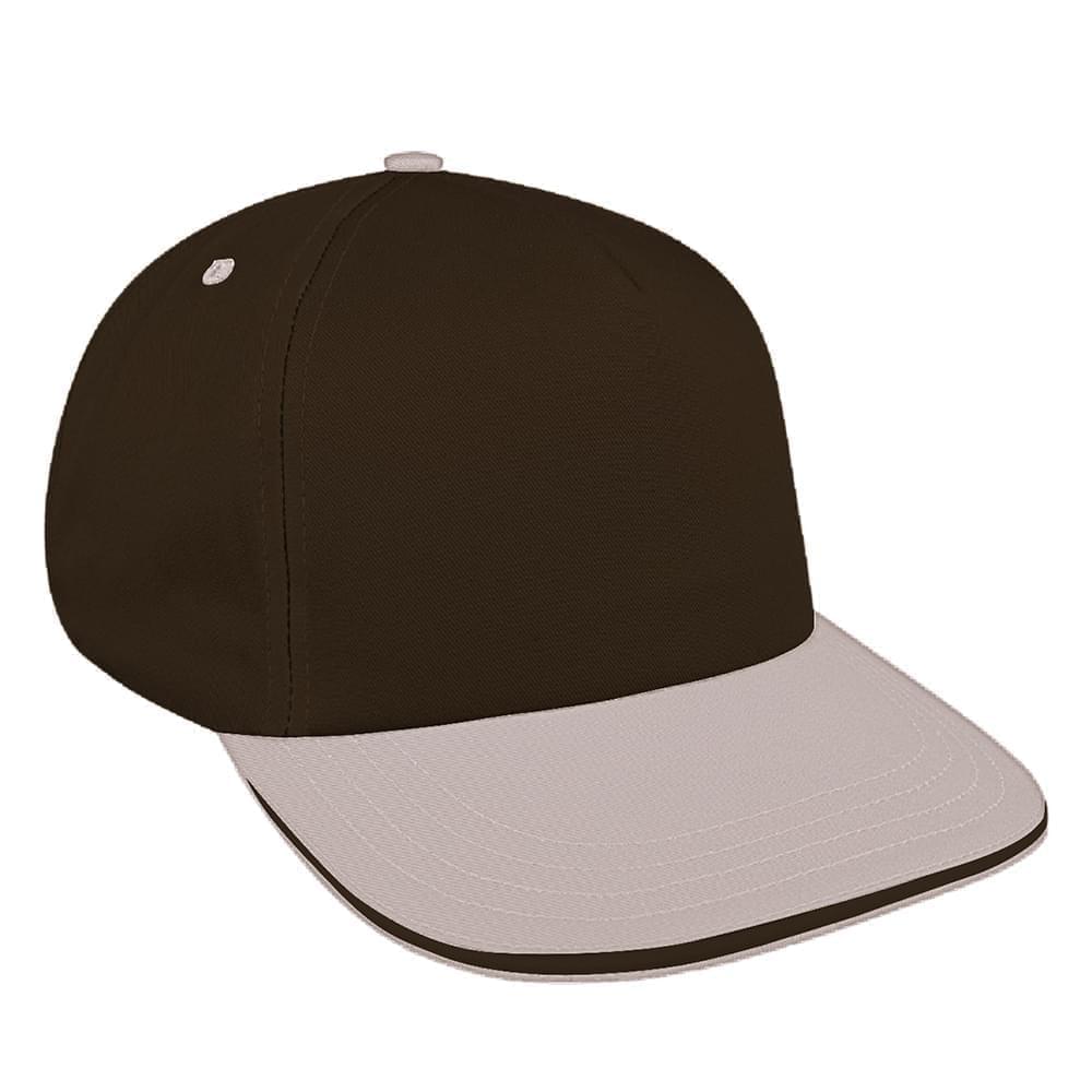 Black-Putty Brushed Leather Skate Hat