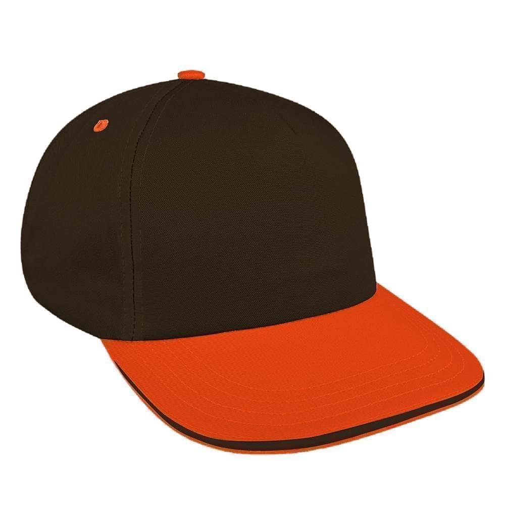 Black-Orange Brushed Leather Skate Hat