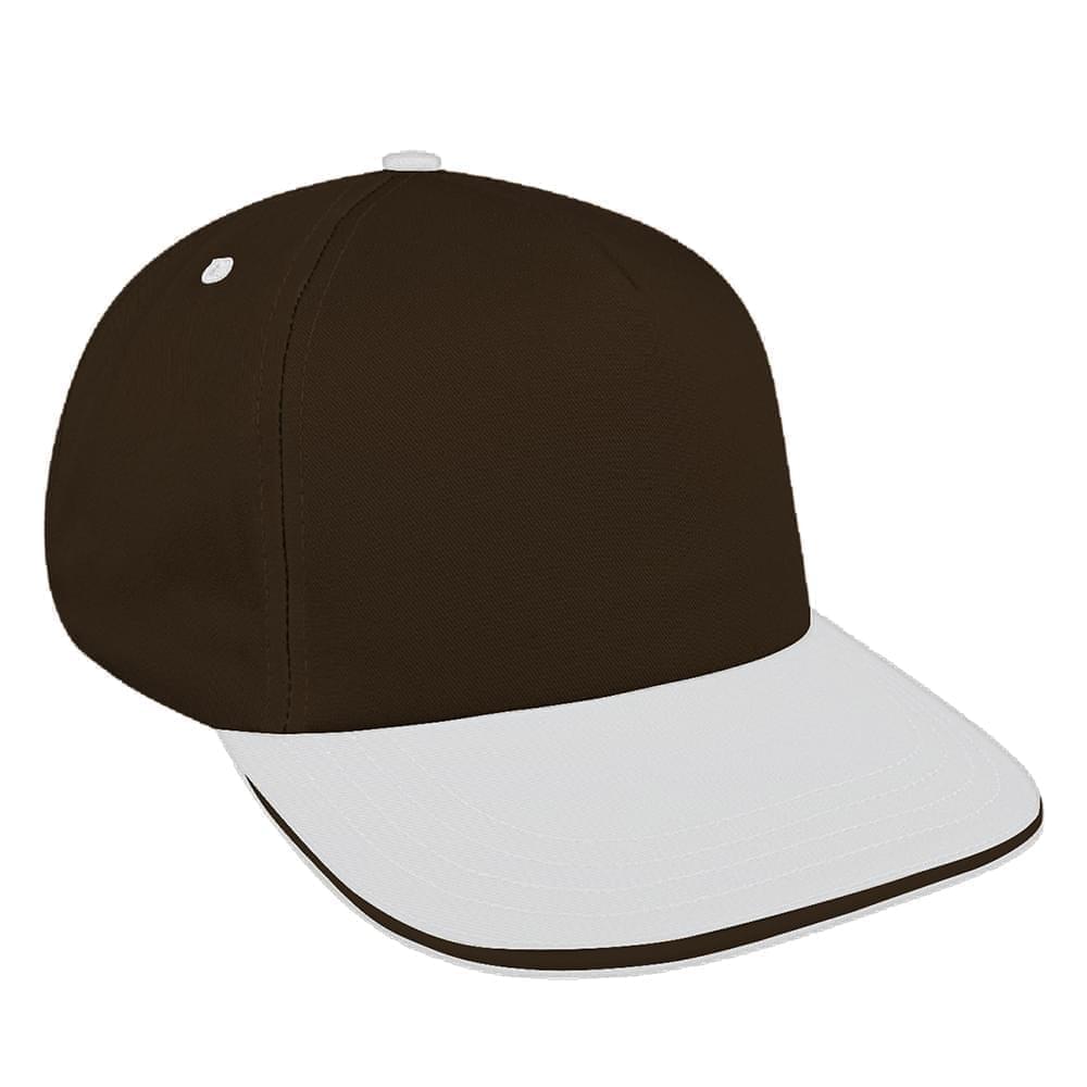 Black-White Brushed Leather Skate Hat