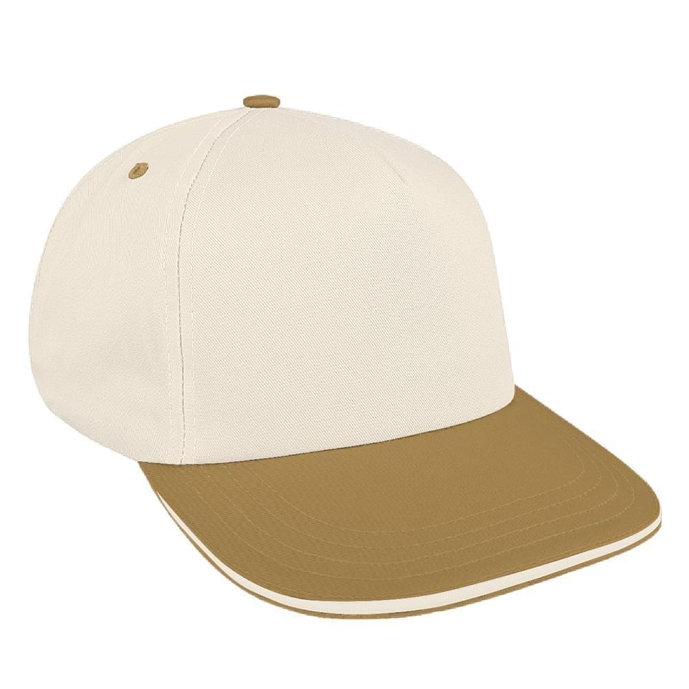 White-Khaki Brushed Snapback Skate Hat