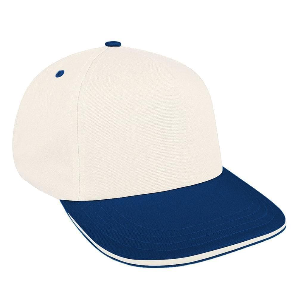 White-Navy Brushed Leather Skate Hat
