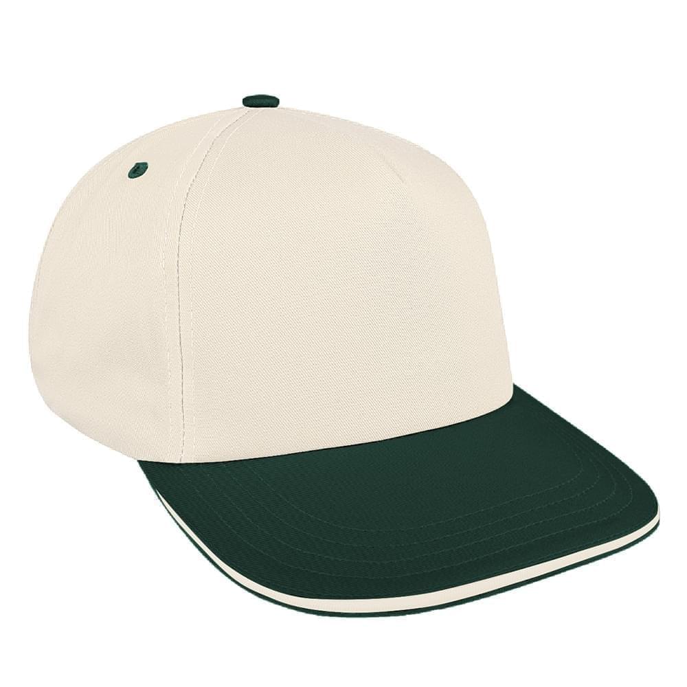 White-Hunter Green Brushed Snapback Skate Hat