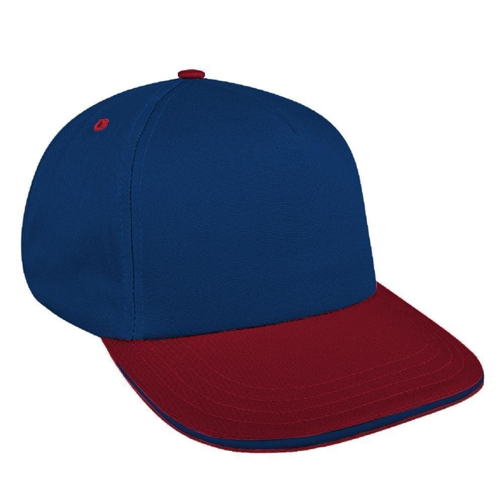 Navy-Red Brushed Leather Skate Hat