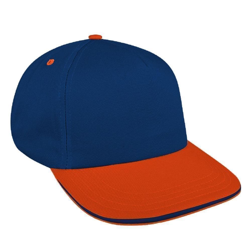 Navy-Orange Brushed Snapback Skate Hat