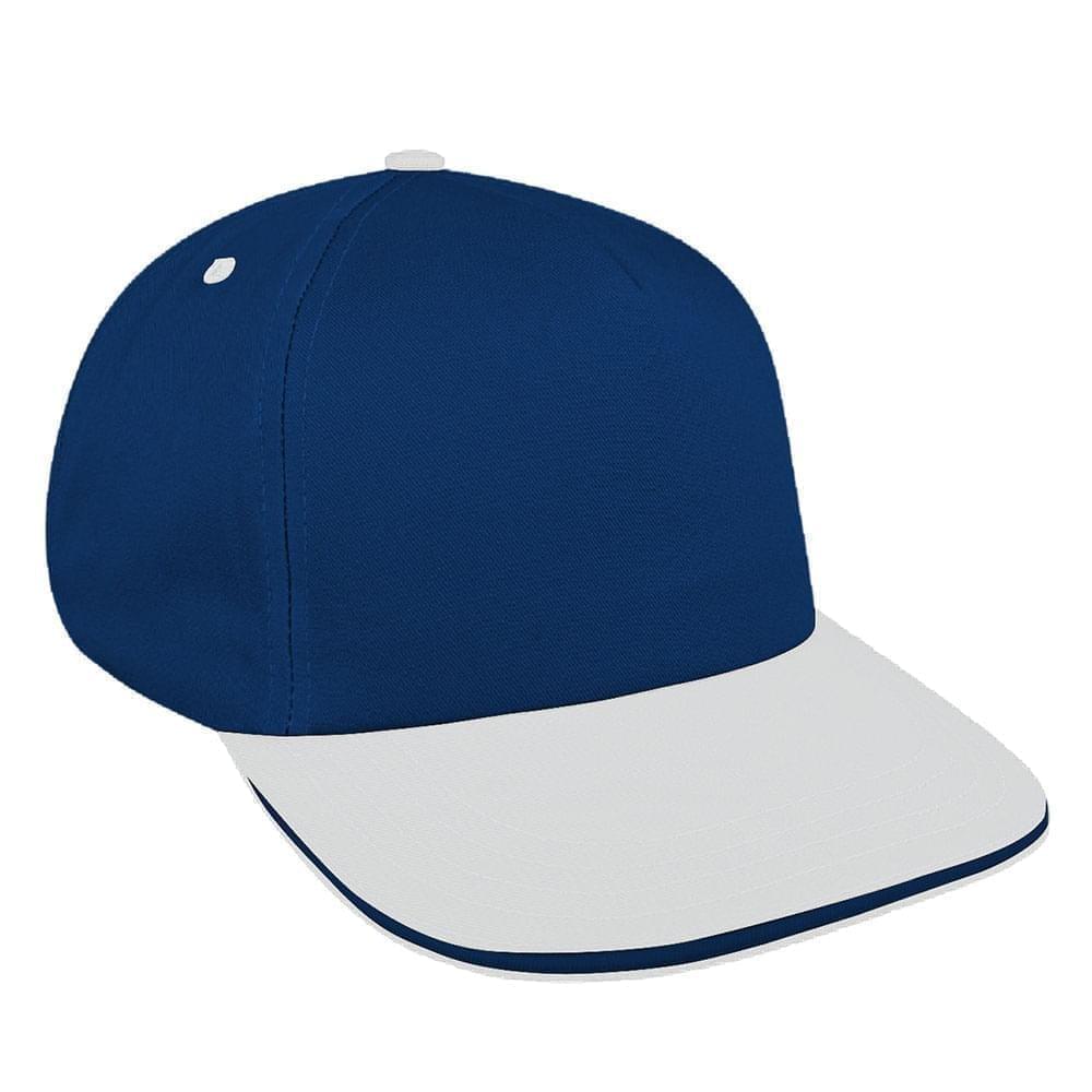 Navy-White Brushed Leather Skate Hat