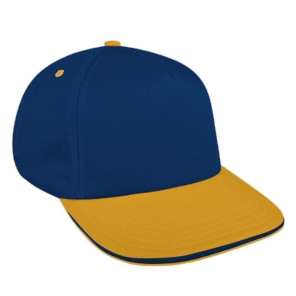 Navy-Athletic Gold Brushed Leather Skate Hat