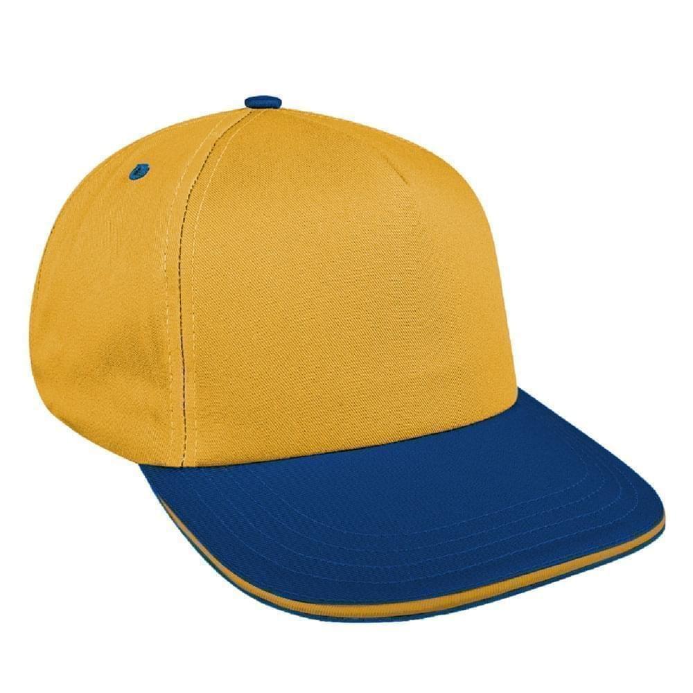 Athletic Gold-Navy Brushed Leather Skate Hat