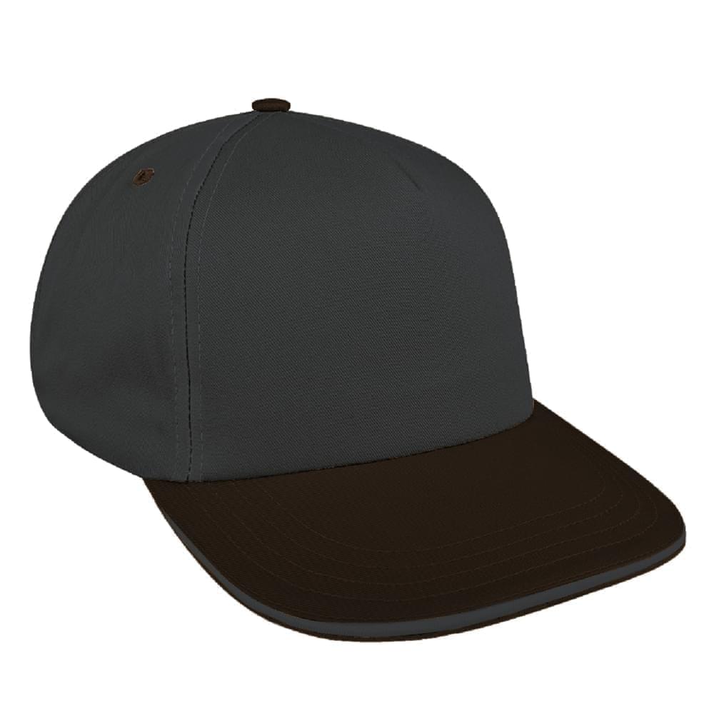 Dark Gray-Black Brushed Self Strap Skate Hat