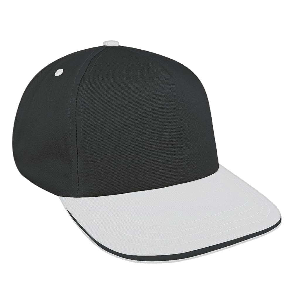 Dark Gray-White Brushed Self Strap Skate Hat