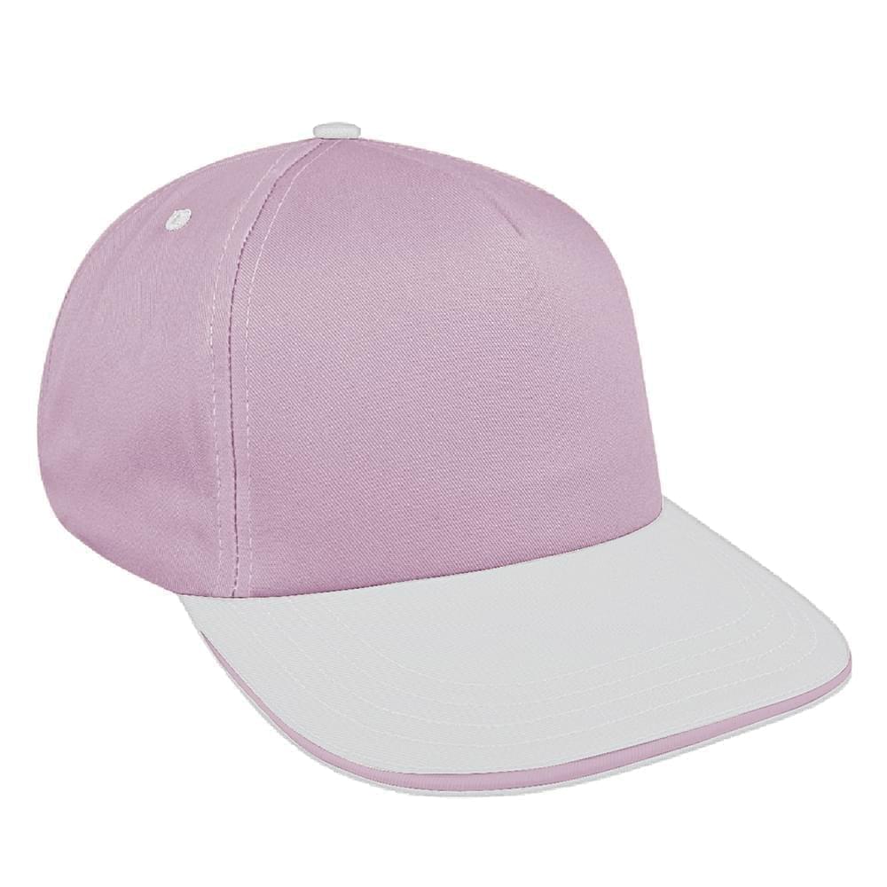 Pink-White Brushed Snapback Skate Hat