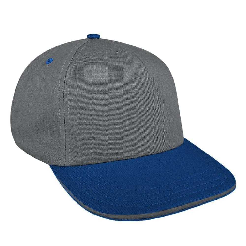 Light Gray-Navy Brushed Snapback Skate Hat