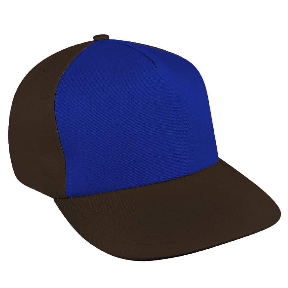Royal Blue-Black Brushed Leather Skate Hat