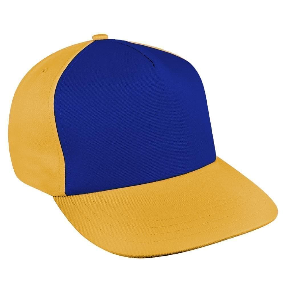 Royal Blue-Athletic Gold Brushed Leather Skate Hat