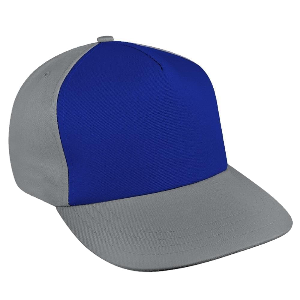 Royal Blue-Light Gray Brushed Leather Skate Hat