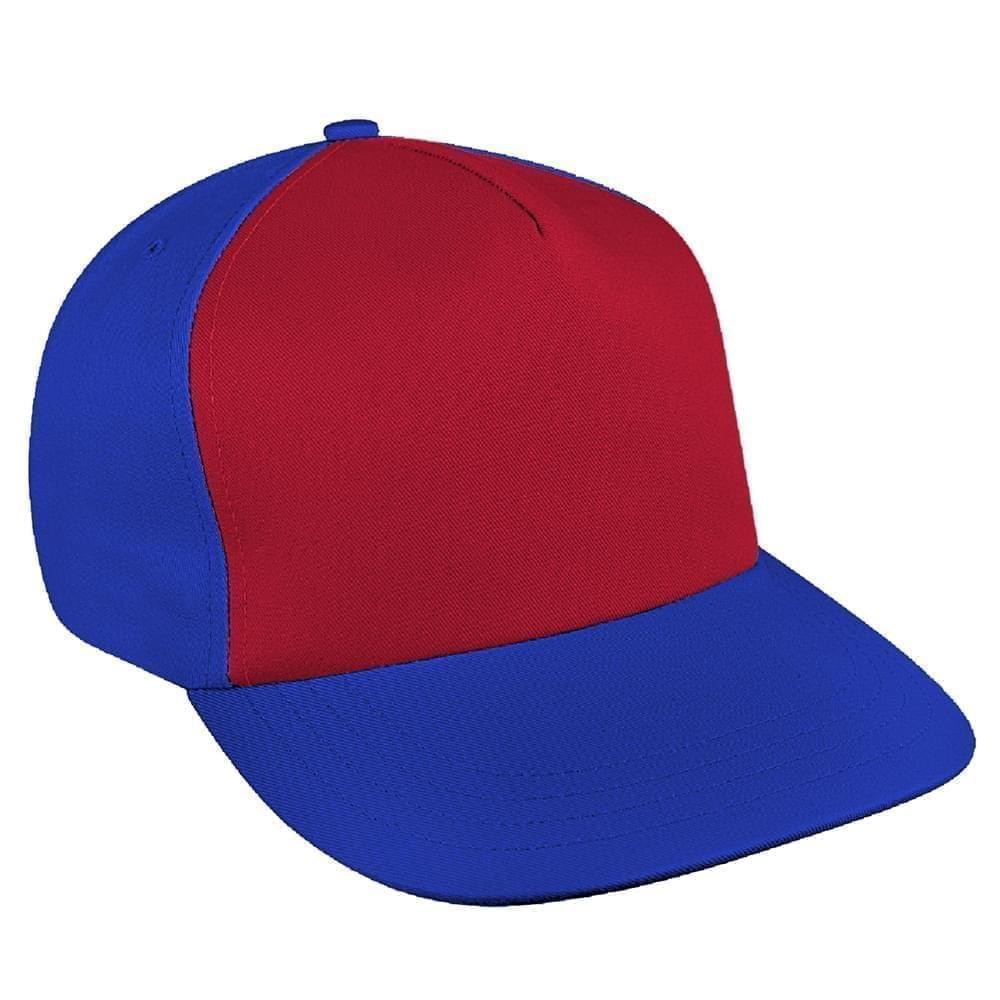 Red-Royal Blue Brushed Leather Skate Hat