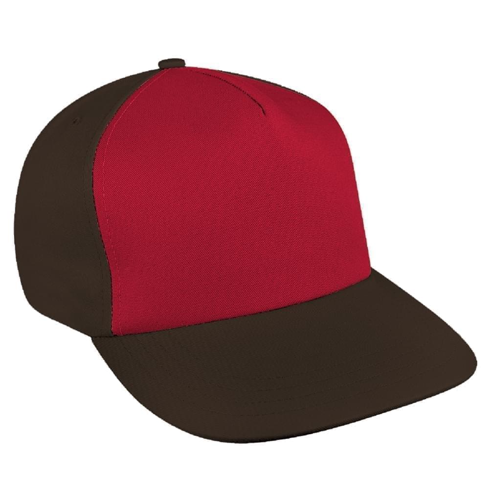 Red-Black Canvas Leather Skate Hat