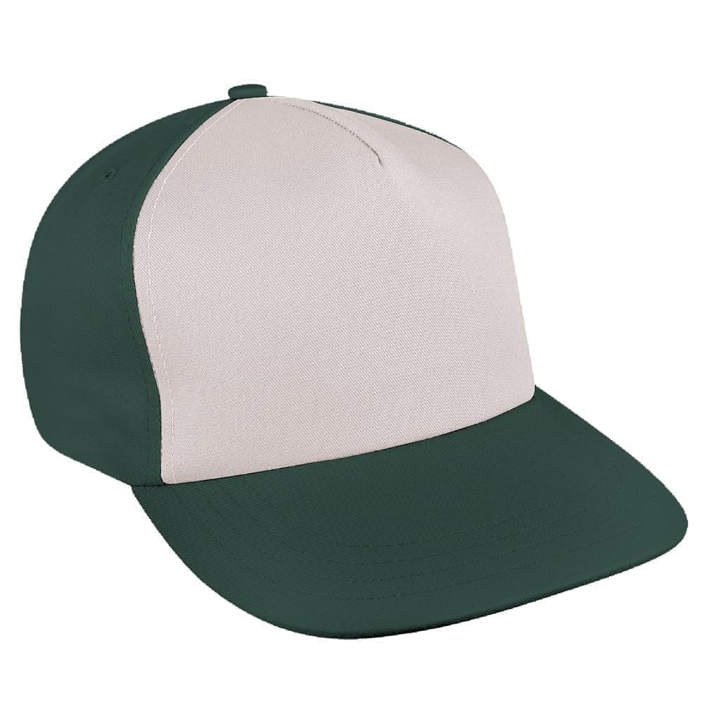 Putty-Hunter Green Brushed Leather Skate Hat
