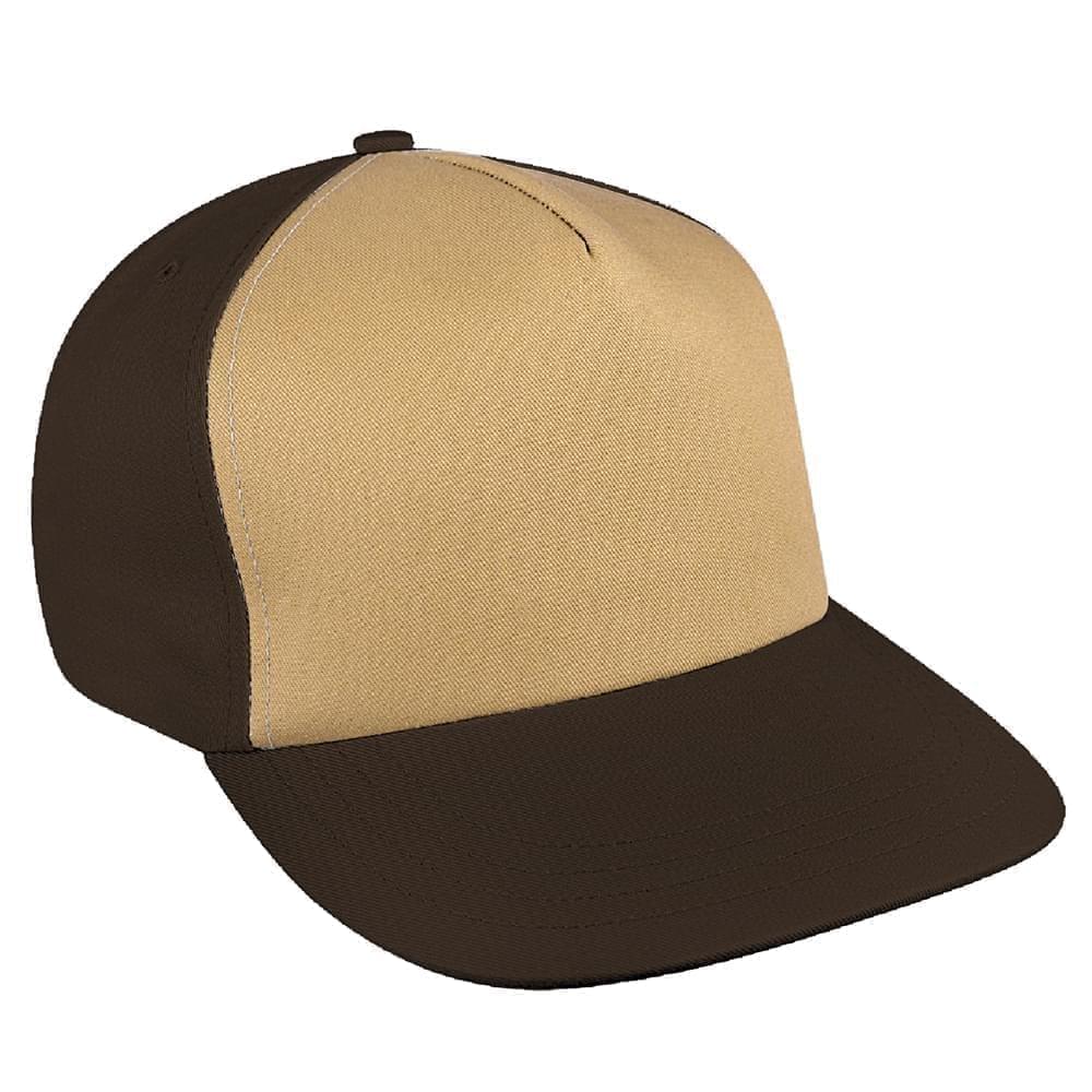 Khaki-Black Brushed Leather Skate Hat