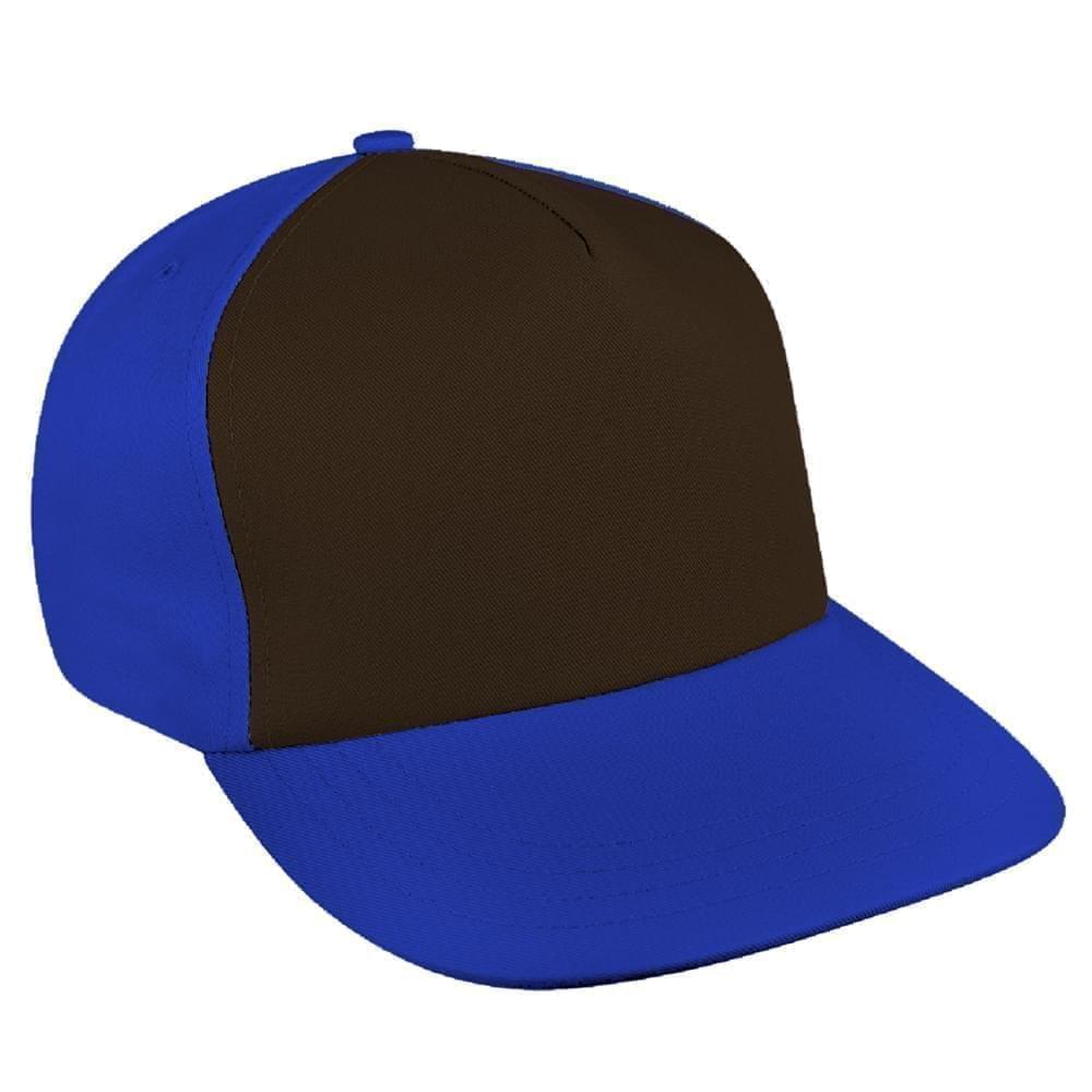 Black-Royal Blue Brushed Leather Skate Hat