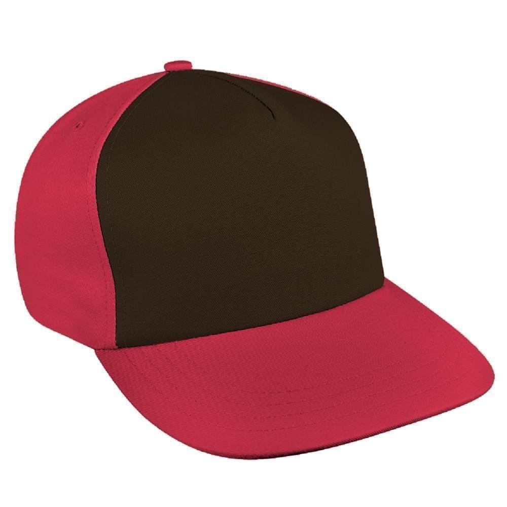Black-Red Brushed Self Strap Skate Hat