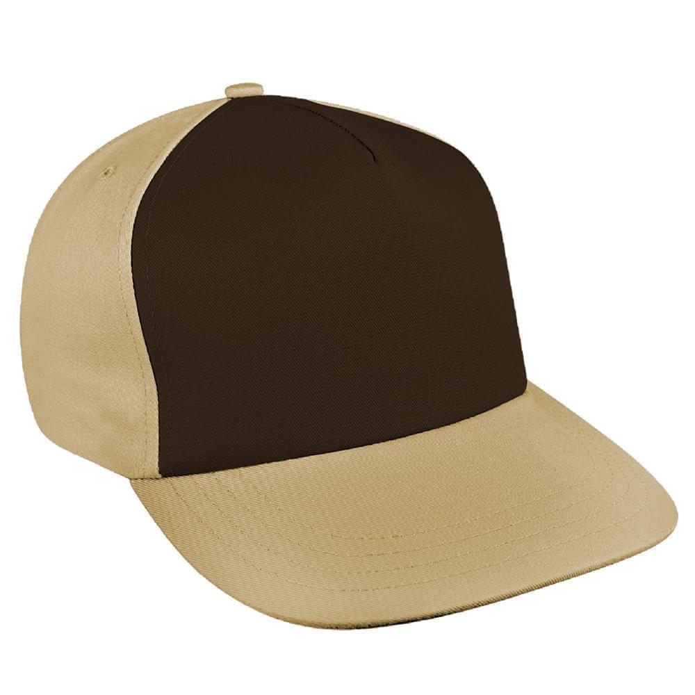 Black-Khaki Brushed Leather Skate Hat