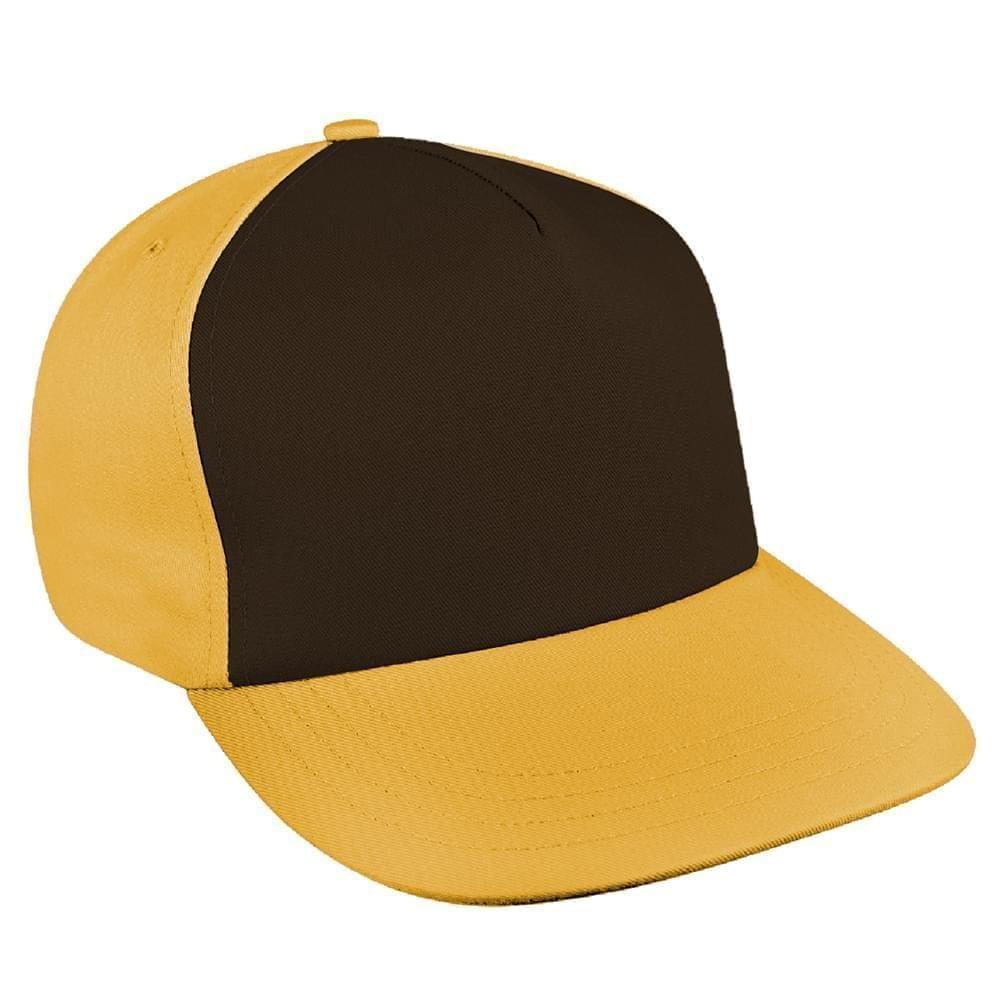 Black-Athletic Gold Brushed Leather Skate Hat