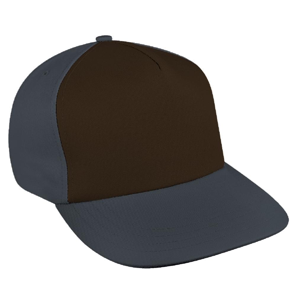 Black-Dark Gray Brushed Leather Skate Hat