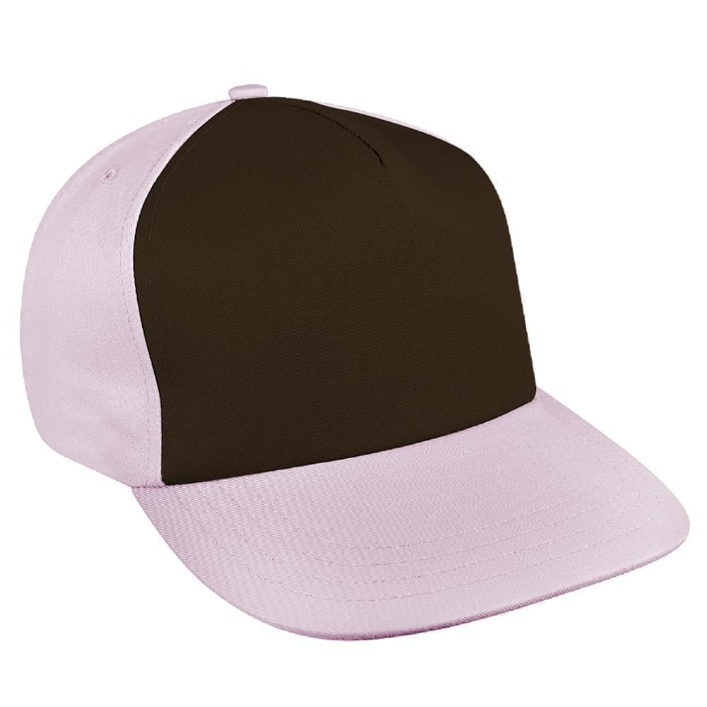 Black-Pink Brushed Leather Skate Hat