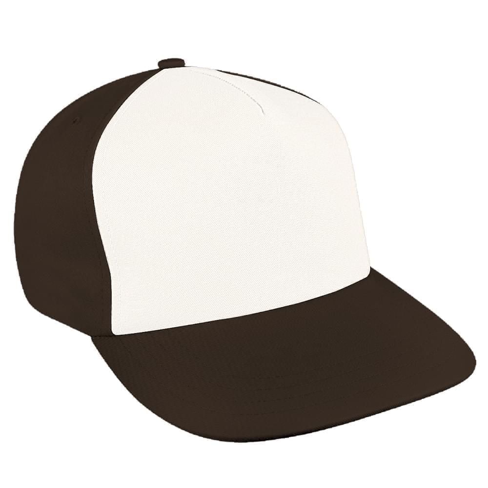 White-Black Brushed Leather Skate Hat