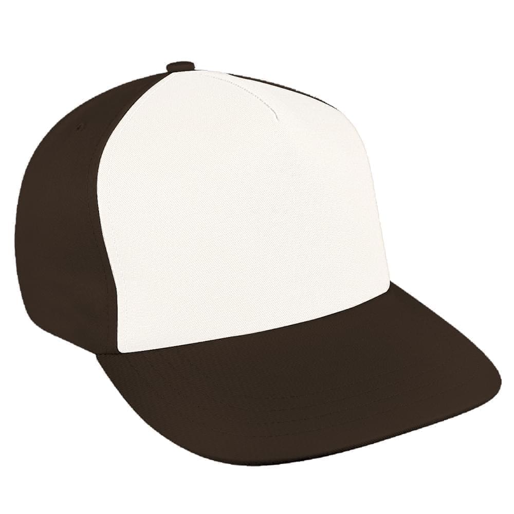 White-Black Brushed Snapback Skate Hat