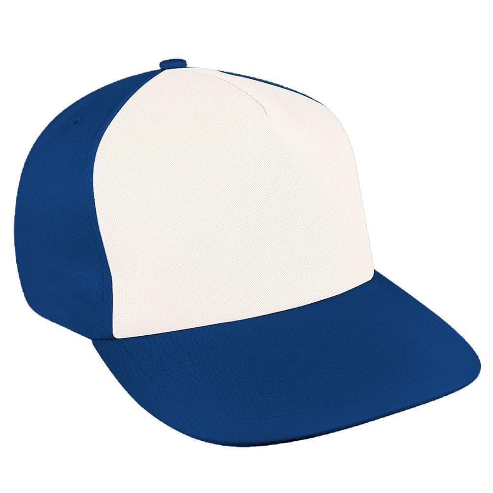 White-Navy Brushed Leather Skate Hat
