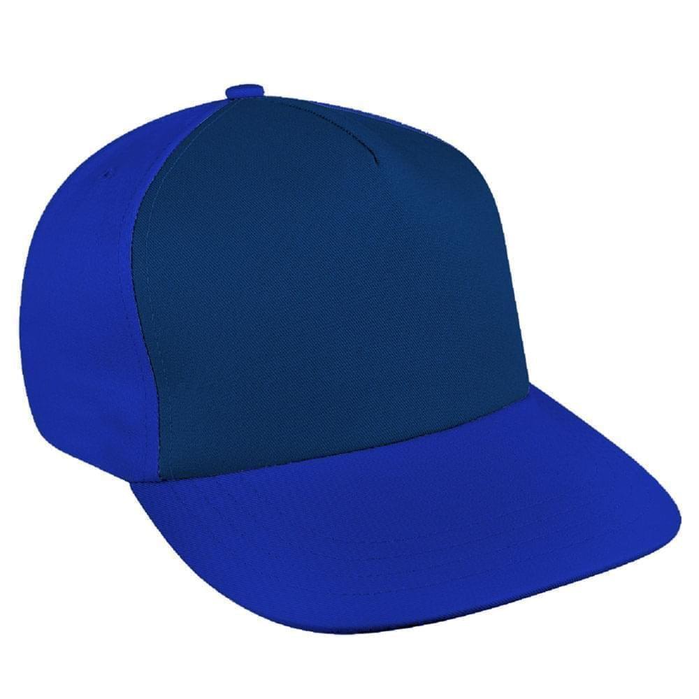 Navy-Royal Blue Brushed Snapback Skate Hat